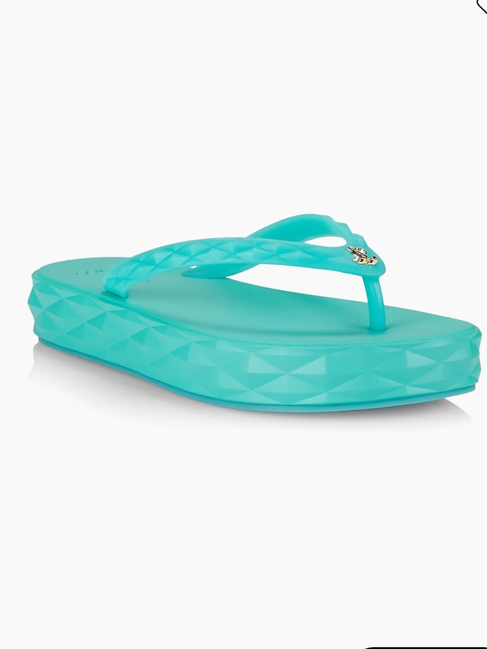 Jimmy Choo Diamond Flip-Flops in Color "X Malibu" Size EU 37 (US 7) Luxury Chic